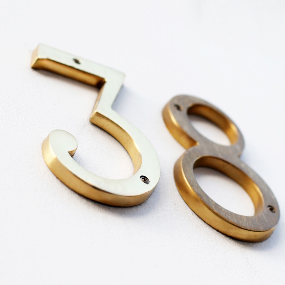 The brass door number at 38 Queen Anne Street